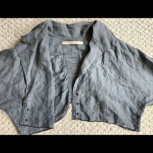 Cynthia Ashby linen grey cropped top jacket